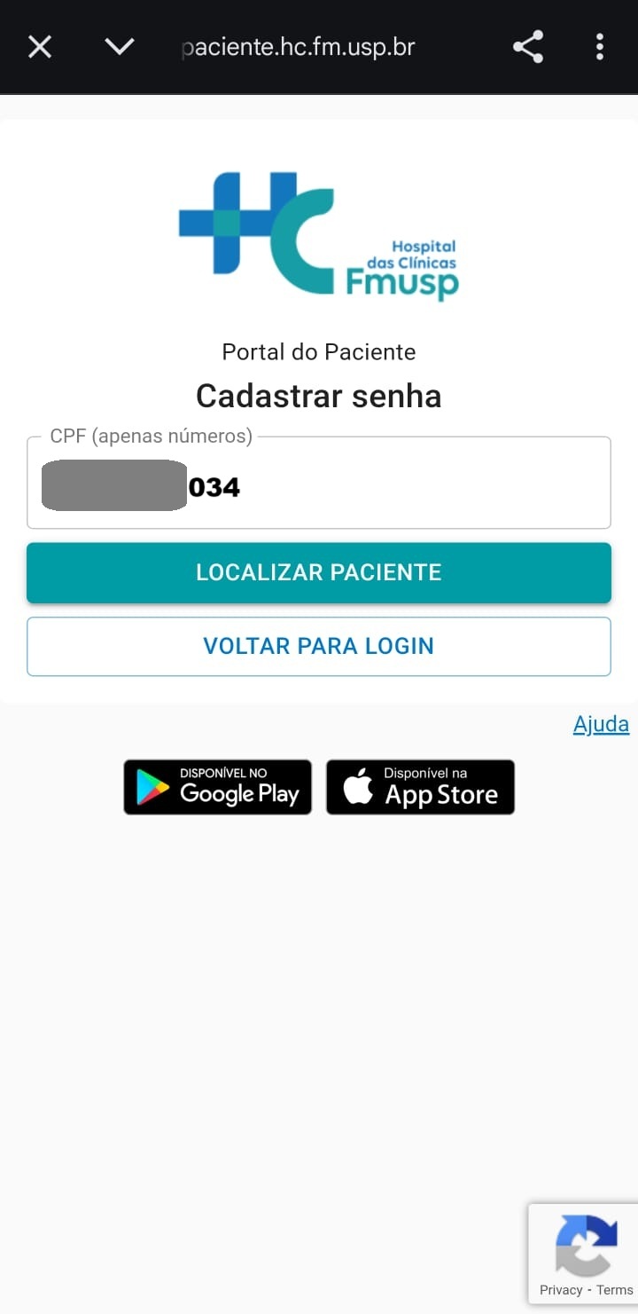 Imagem pedindo para informar o cpf